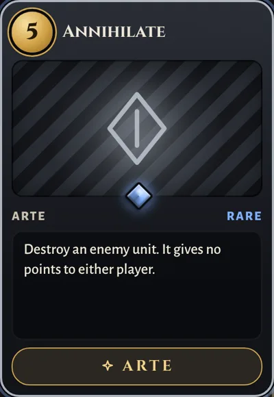 Annihilate, a Neutral Arte card