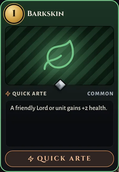 Barkskin, a Nature Quick Arte card