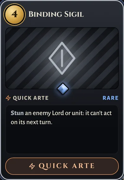 Binding Sigil, a Neutral Quick Arte card