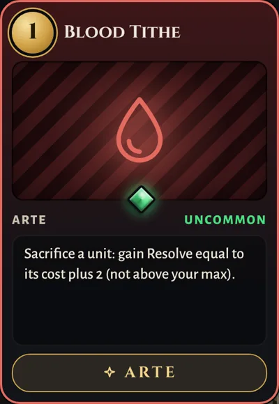Blood Tithe, a Blood Arte card