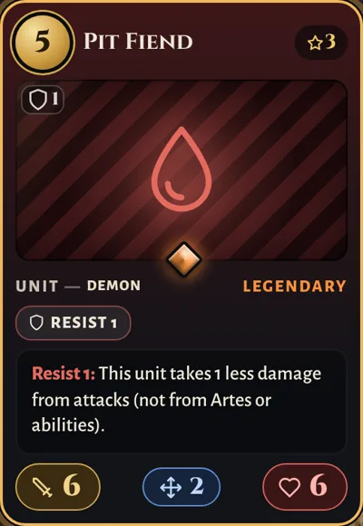 Pit Fiend, a Blood unit card