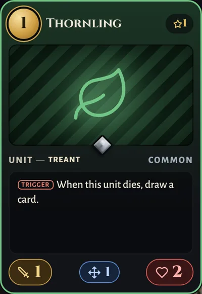 Thornling, a Nature unit card
